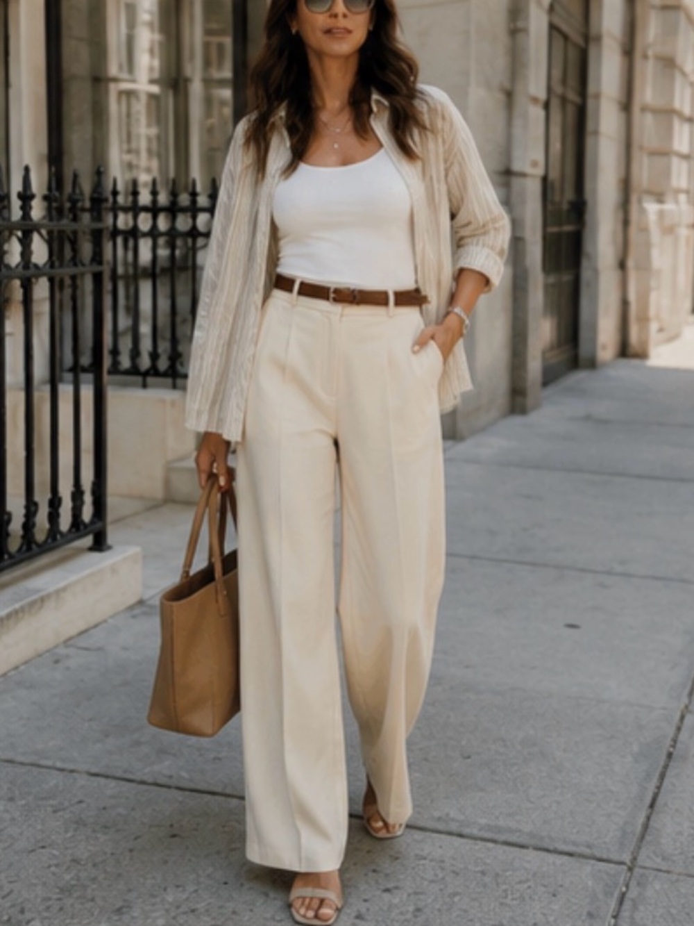 Daisy Grace Cream Wide-Leg Trousers